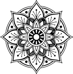 Download the Vector abstract mandala pattern. Art on the wall. Coloring book Lace pattern The tattoo. Design for a wallpaper Paint shirt and tile Sticker Design, Decorative circle ornament in ethnic o