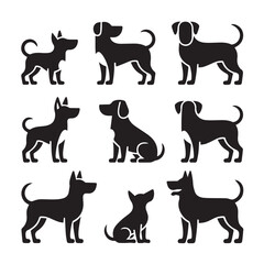 Silhouettes of Toy Dog Breeds for Graphic Design and Branding