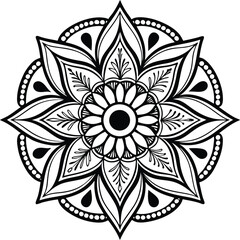 Download the Vector abstract mandala pattern. Art on the wall. Coloring book Lace pattern The tattoo. Design for a wallpaper Paint shirt and tile Sticker Design, Decorative circle ornament in ethnic o
