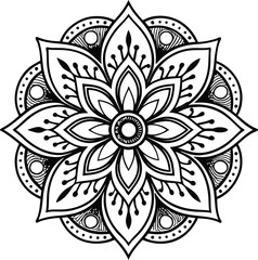 Download the Vector abstract mandala pattern. Art on the wall. Coloring book Lace pattern The tattoo. Design for a wallpaper Paint shirt and tile Sticker Design, Decorative circle ornament in ethnic o