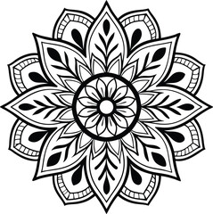 Download the Vector abstract mandala pattern. Art on the wall. Coloring book Lace pattern The tattoo. Design for a wallpaper Paint shirt and tile Sticker Design, Decorative circle ornament in ethnic o