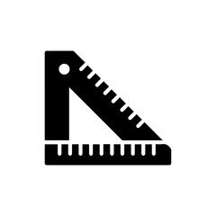 Carpenter Square Icon Black Flat Solid Outline