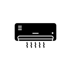 Air Conditioner Icon Black Flat Solid Outline