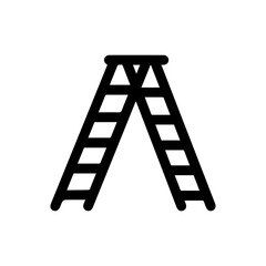 Extension Ladder Icon Flat Black Solid Minimal