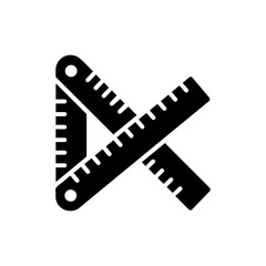 Folding Ruler Icon Flat Black Filled Clean Style