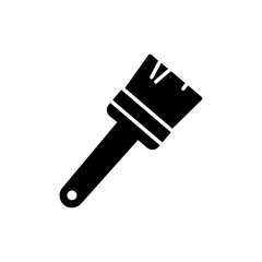 Paint Brush Icon with Bristles Solid Black Minimal
