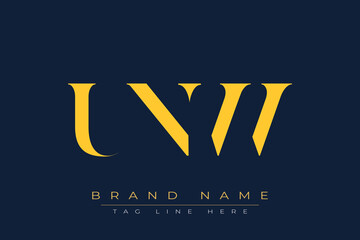 UNV abstract letter logo design. This logo is designed by three abstract letters.