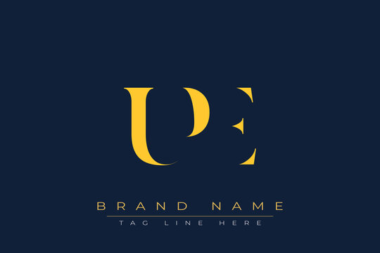 UPE abstract letter logo design. This logo is designed by three abstract letters.