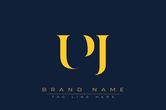 UPJ abstract letter logo design. This logo is designed by three abstract letters.