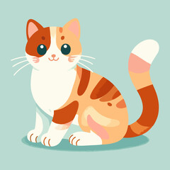Vector kitten icon with cute style large eyes and sweet tail great for kids books pet illustrations and animal design merchandise