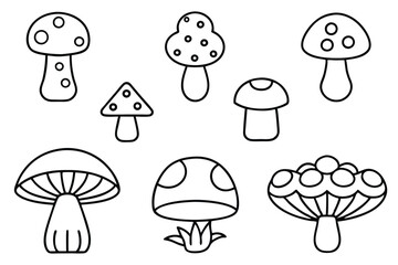 Different Mushroom Types Clipart for Farming Use