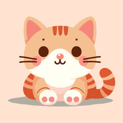 Sweet vector cat with adorable face and calm pose perfect for pet graphics children’s products and cartoon animal brand illustration