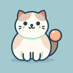 Cute sleeping cat vector with curled tail soft fur and gentle expression perfect for bedtime children’s books and pet care related design