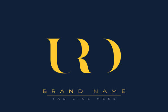 URD abstract letter logo design. This logo is designed by three abstract letters.