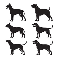 Black Dog Silhouettes for High-Quality Print Designs
