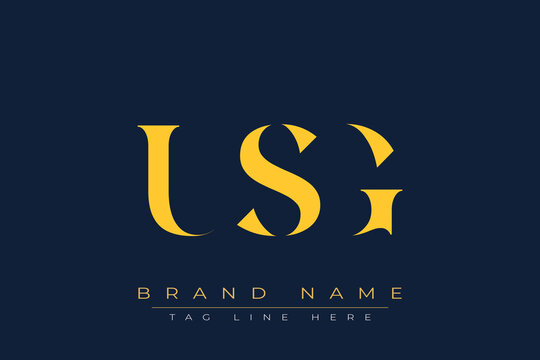 USG abstract letter logo design. This logo is designed by three abstract letters.
