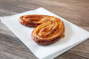 A view of a pan dulce called orejas.