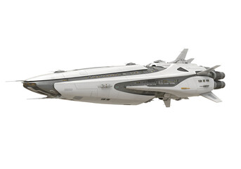 Futuristic Spaceship Design: White and Grey Starship Illustration