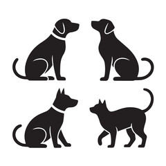 Vector Art Silhouettes of Dogs for Branding and Stock Use