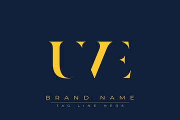 UVE abstract letter logo design. This logo is designed by three abstract letters.