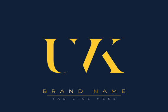 UVK abstract letter logo design. This logo is designed by three abstract letters.