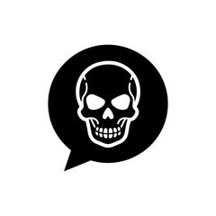 Speech Bubble with Skull Symbolizing Edgy and Bold Concept