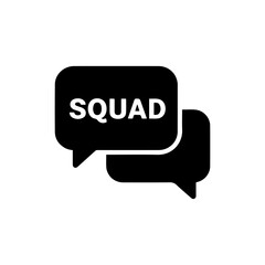 Speech Bubble with Squad Word Representing Group Chats