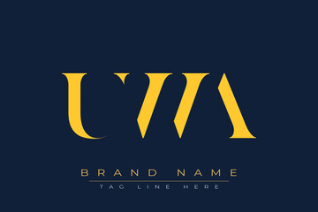 UWA abstract letter logo design. This logo is designed by three abstract letters.
