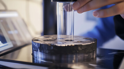 Deepwater drilling engineer analyzing drill bit performance. Featuring expertise and technical oversight