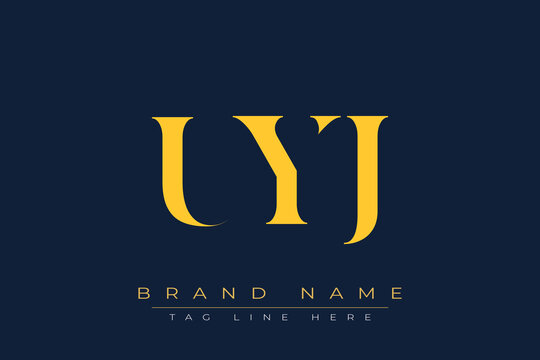 UYJ abstract letter logo design. This logo is designed by three abstract letters.