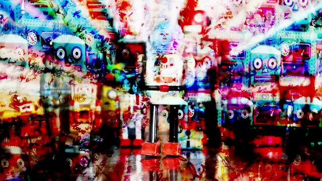 abstract retro bots background loop