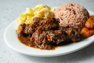 A closeup view of a plate of oxtail.