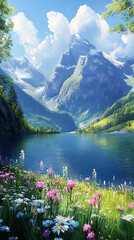 Lake in the mountains .
