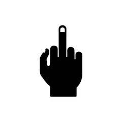 Hand gesture with middle finger raised representing an offensive gesture