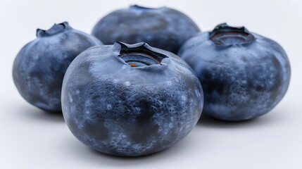 Close-up of ripe blueberries presenting their vibrant hues and textured surface