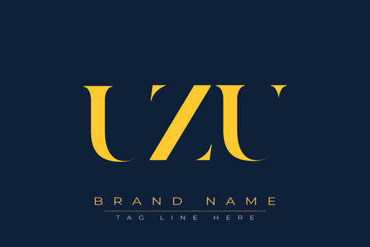 UZU abstract letter logo design. This logo is designed by three abstract letters.