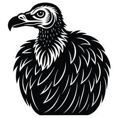 Vector cartoon illustration of a wild eagle and chicken bird animal