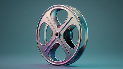 Obraz premium A film reel seamlessly morphs into a streaming interface, symbolizing the shift from traditional cinema to digital media