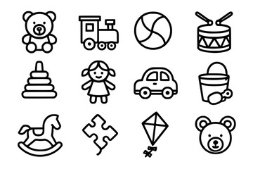 toys icon set