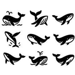 whale icon set