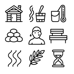 sauna icon set