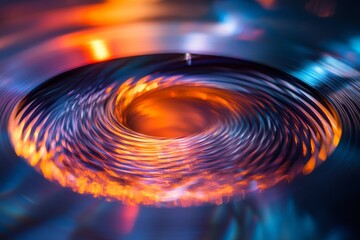 Abstract spiral of liquid color with glossy swirl texture