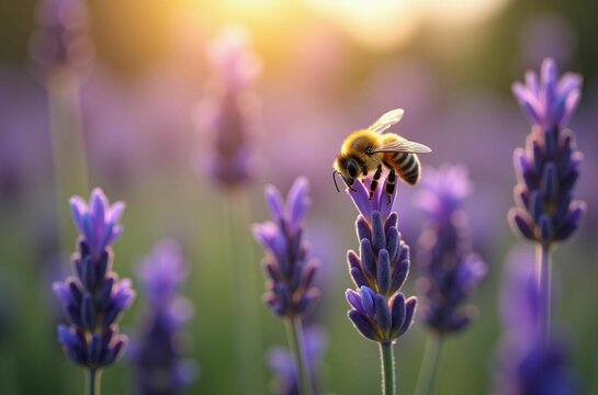 Bee on Lavender Flower