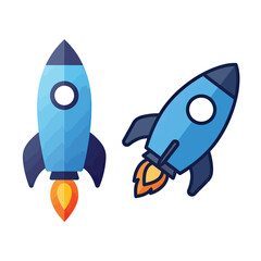 Launch Your Business to Success Rocket Ship Illustrations