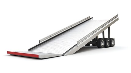 Cargo Ramp Trailer with White Background.
