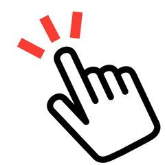 指さし　アイコン　記号　サイン タッチ　ワンポイント　手　イラスト	