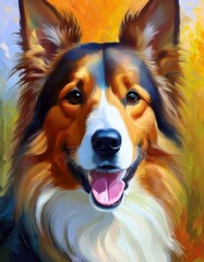 Naklejka premium Ölgemälde Collie
