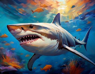 Ölgemälde Hai