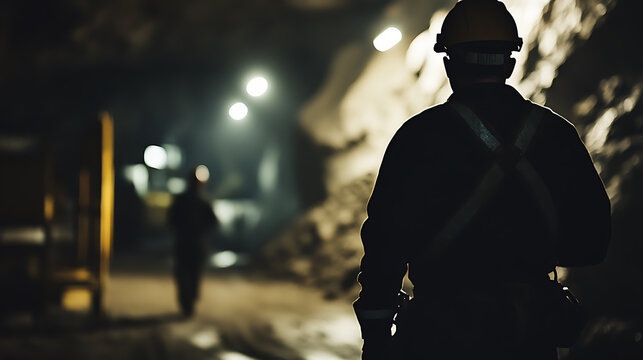Mining engineer coordinating work at a mining site. Featuring team coordination and operational management