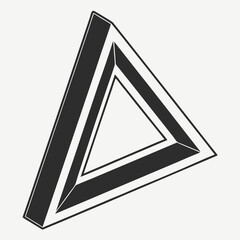 Bold Black Triangle with Shadow – Minimal Geometric Design